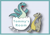 Bedroom door sign illustrated with two cute dinosaurs - perfect for little boys
