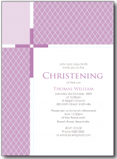 Contemporary christening invitations with subtle cross design.