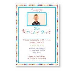 Birthday Boy Colourful Spots Invite