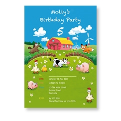 Farmyard Birthday Invite for Kids