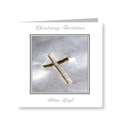 Classic Cross Christening Invite Cards